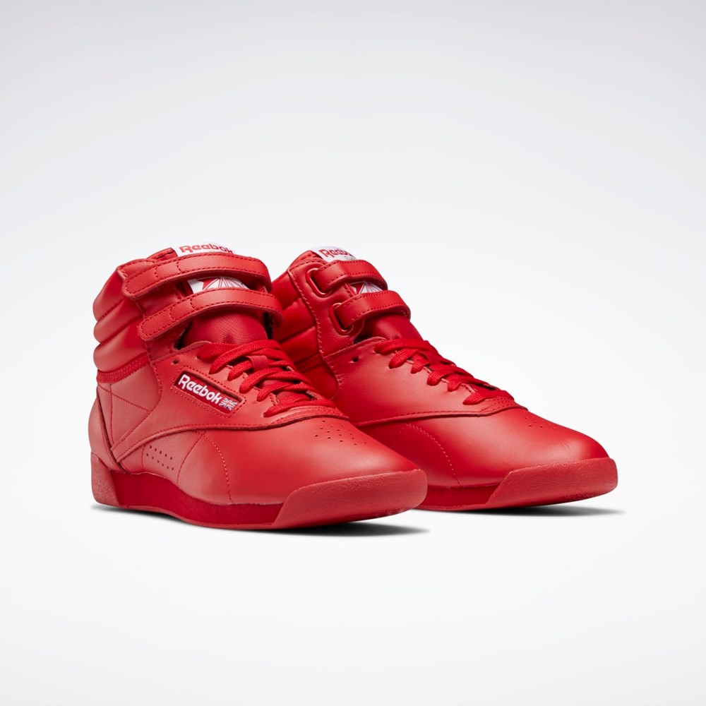 Reebok Freestyle Hi Shoes Czerwone Czerwone Białe | ZISM-30891