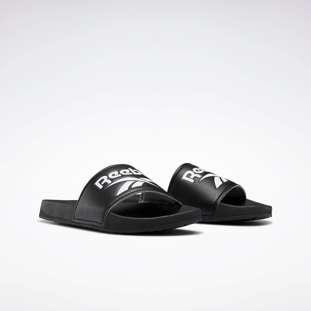 Reebok Fulgere Slides - Preschool Czarne Czarne Białe | TXWE-43957