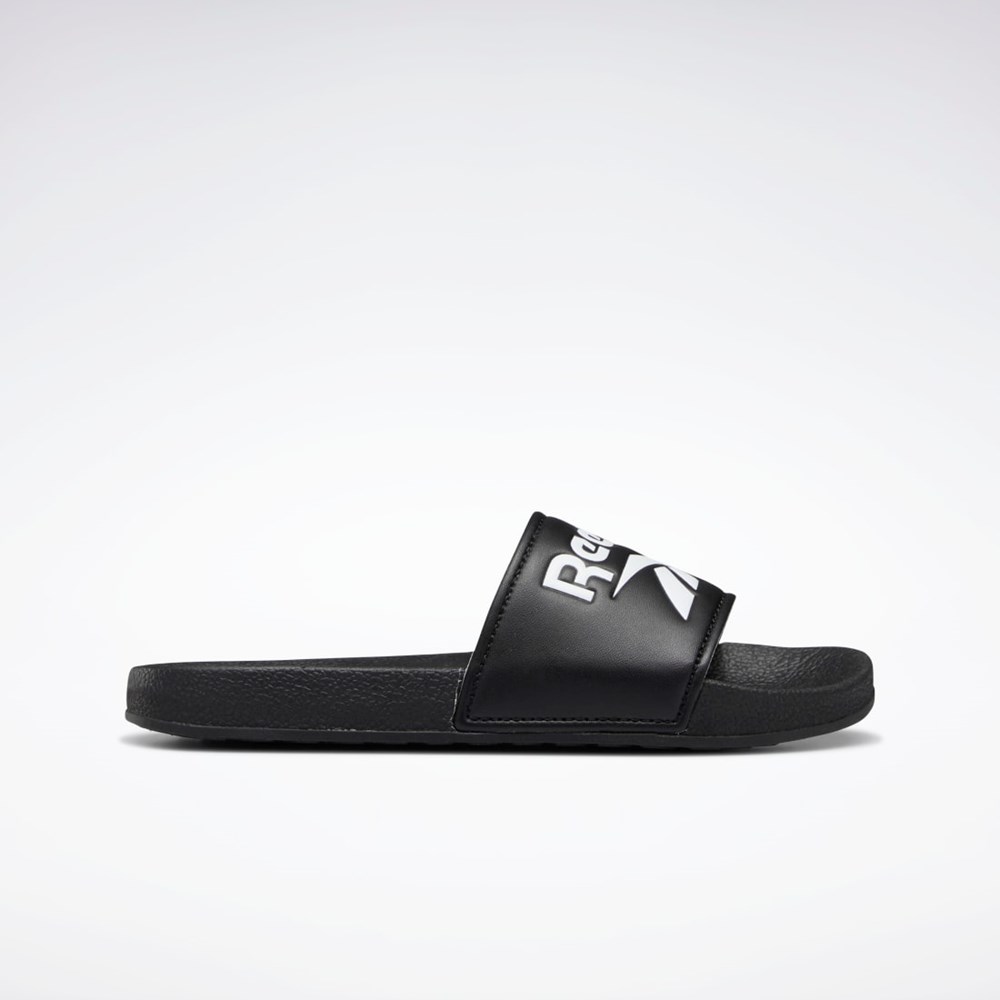 Reebok Fulgere Slides - Preschool Czarne Czarne Białe | TXWE-43957