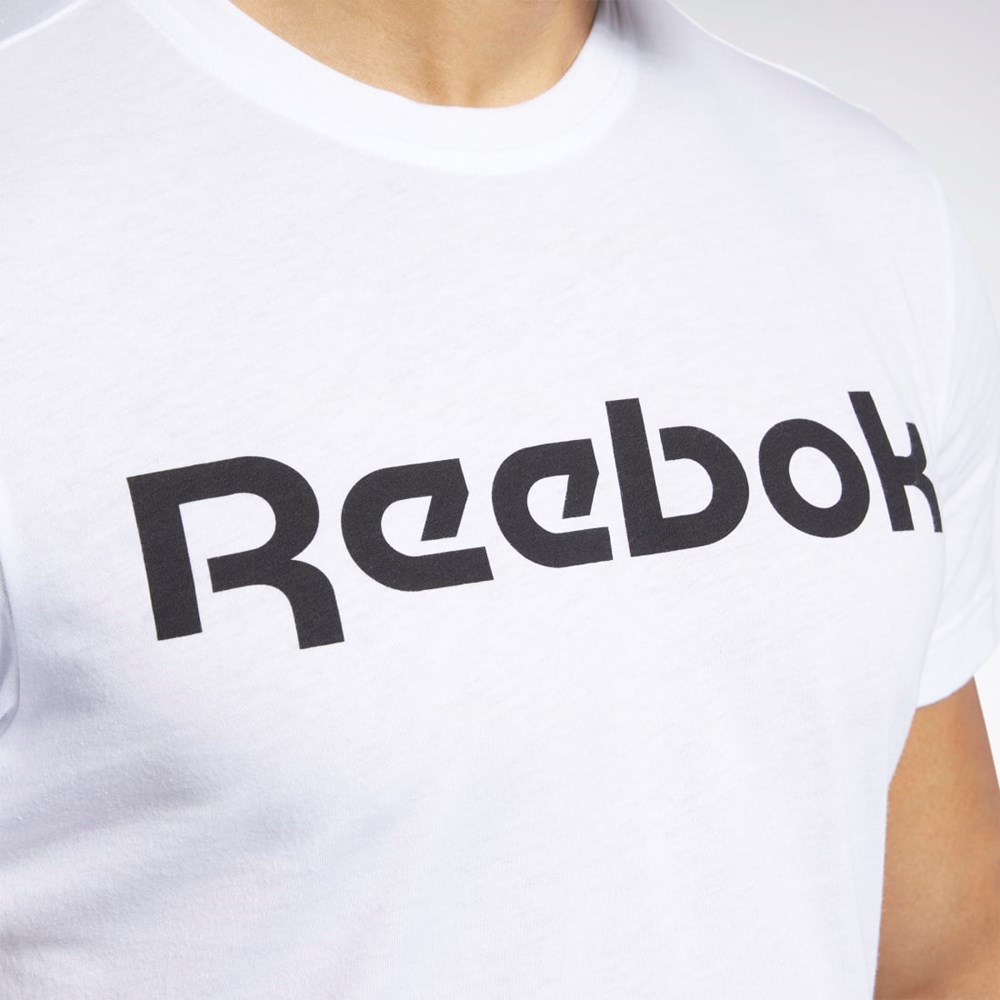 Reebok Grafiką Series Linear Logo Tee Białe | NTIW-62794