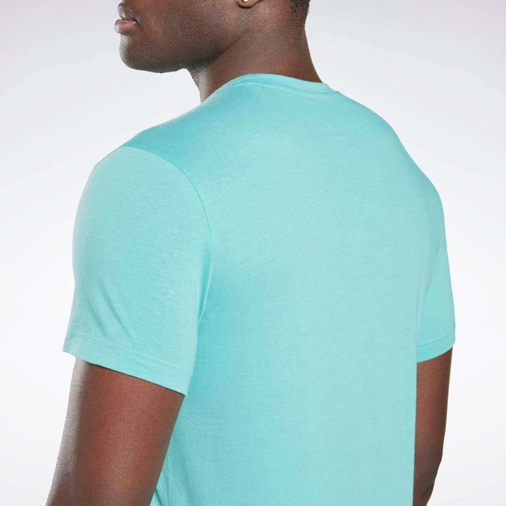 Reebok Grafiką Series Linear Logo Tee Semi Classic Teal | ASBP-12789