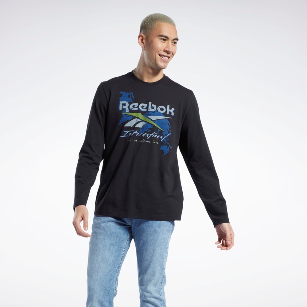 Reebok Grafiką Series Pre-Season Long Sleeve T-Shirt Czarne | IVPH-40126