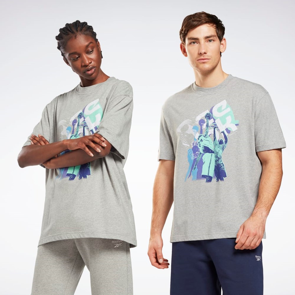 Reebok Grafiką Series T-Shirt Szare | UQOC-70314