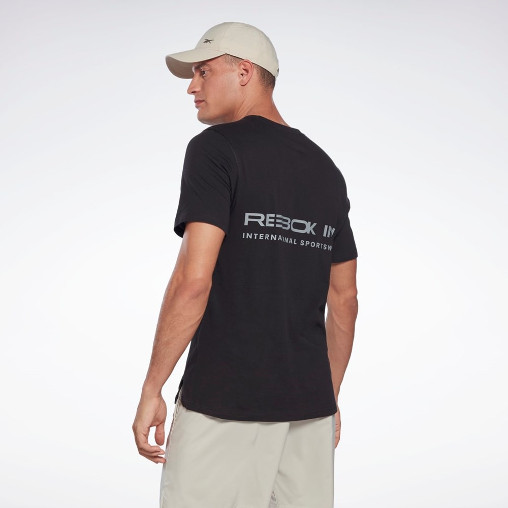 Reebok Grafiką Speedwick Move T-Shirt Czarne | PFKQ-48716