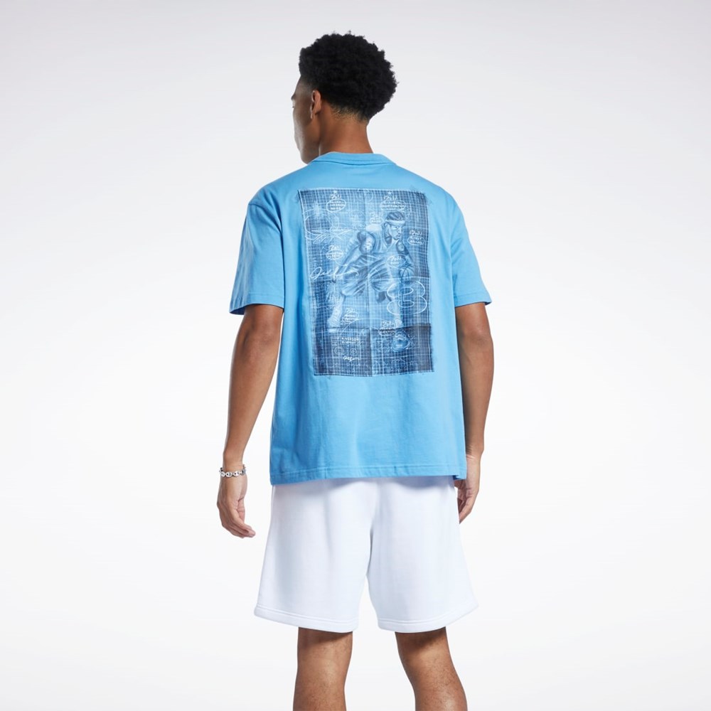 Reebok Iverson Basketball I3 Blueprint Krótkie Sleeve T-Shirt Niebieskie | SJFZ-74658