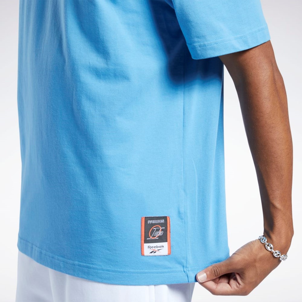 Reebok Iverson Basketball I3 Blueprint Krótkie Sleeve T-Shirt Niebieskie | SJFZ-74658