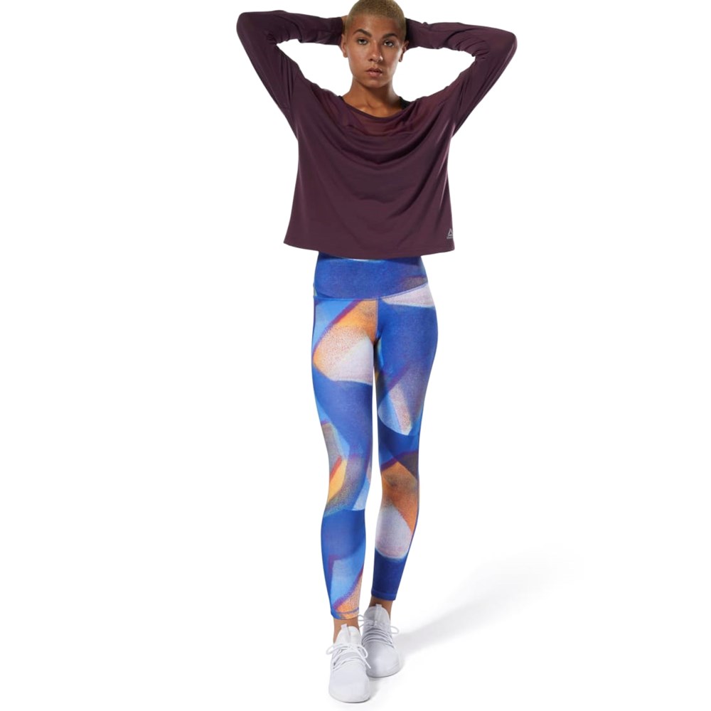 Reebok Joga Lux Bold High-Rise Tights Crushed Cobalt | ZMFC-49653