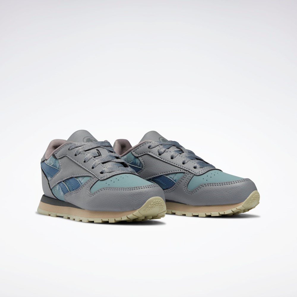 Reebok Jurassic World Classic Leather Shoes - Preschool Szare Niebieskie | YTSM-84903