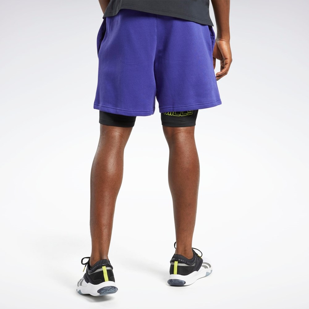 Reebok Les Mills® 2-in-1 Shorts Fioletowe | LIWK-71956