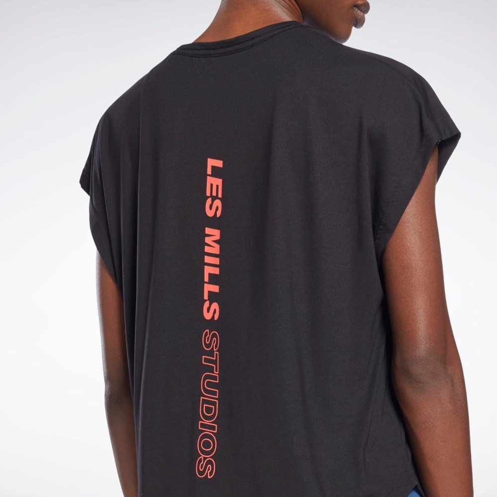 Reebok Les Mills® ACTIVCHILL+DREAMBLEND T-Shirt Czarne | FMQS-62743