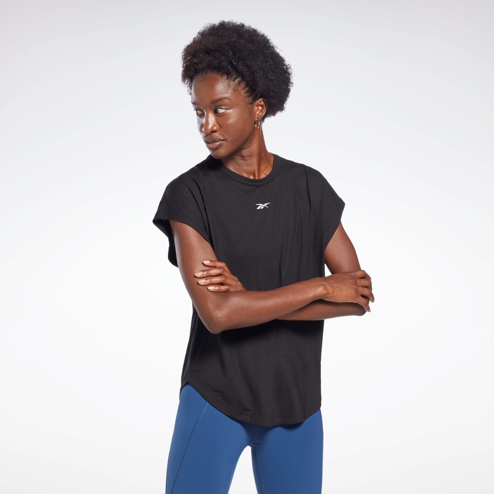 Reebok Les Mills® ACTIVCHILL+DREAMBLEND T-Shirt Czarne | FMQS-62743