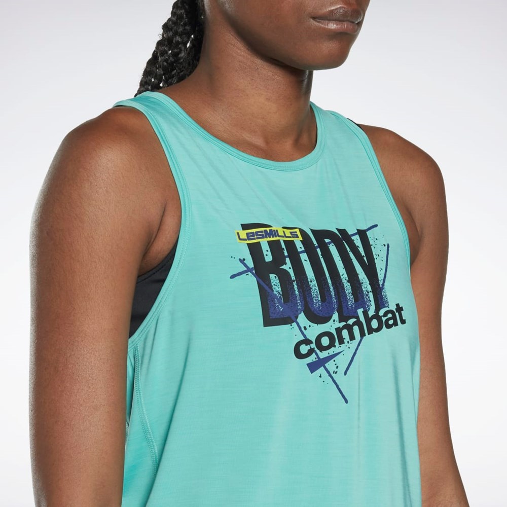 Reebok Les Mills® BodyCombat® ACTIVCHILL Grafiką Tank Top Semi Classic Teal | EDTJ-38259