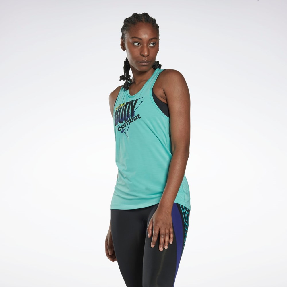 Reebok Les Mills® BodyCombat® ACTIVCHILL Grafiką Tank Top Semi Classic Teal | EDTJ-38259