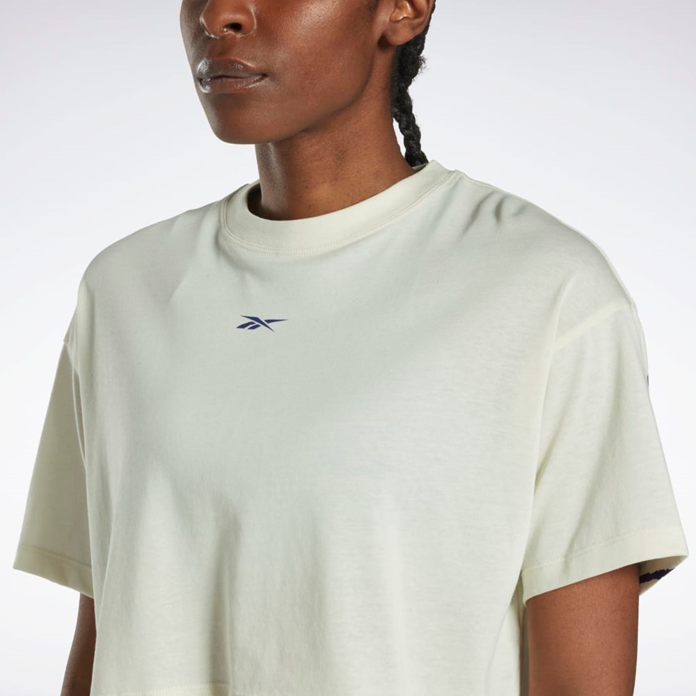 Reebok Les Mills® Crop T-Shirt Białe | HOBV-42130