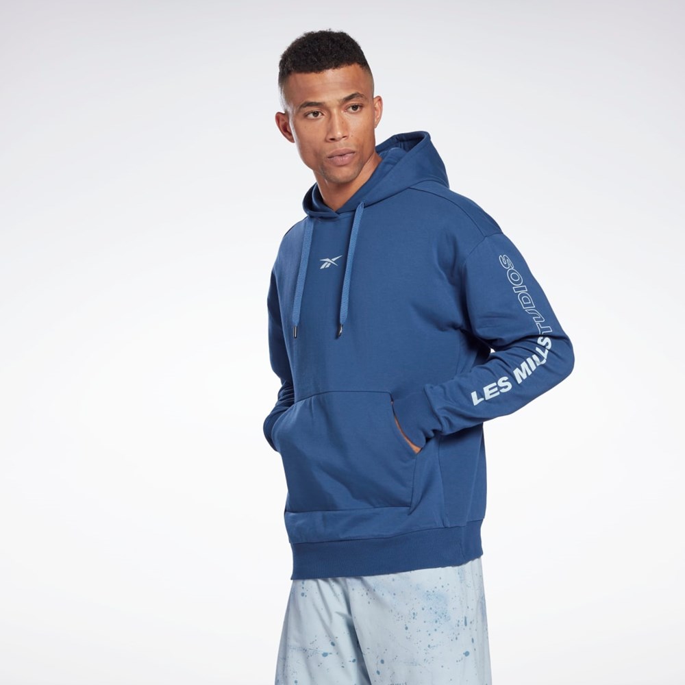 Reebok Les Mills® DreamBlend Bawełniane Hoodie Niebieskie | YRNA-14029