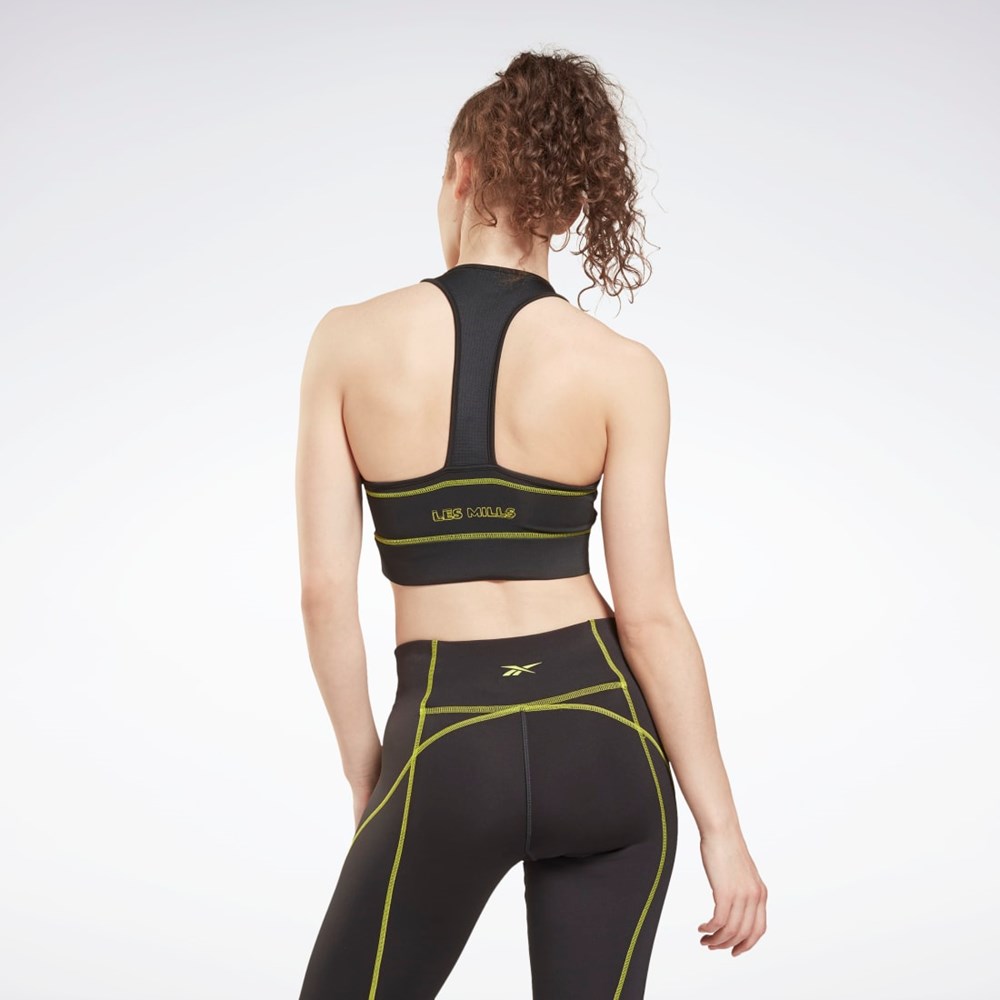 Reebok Les Mills® High-Neck Sports Bra Czarne | NLZW-65983