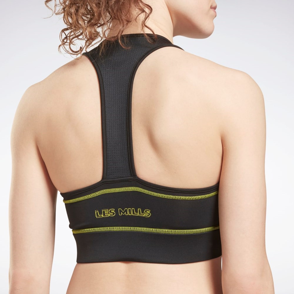 Reebok Les Mills® High-Neck Sports Bra Czarne | NLZW-65983