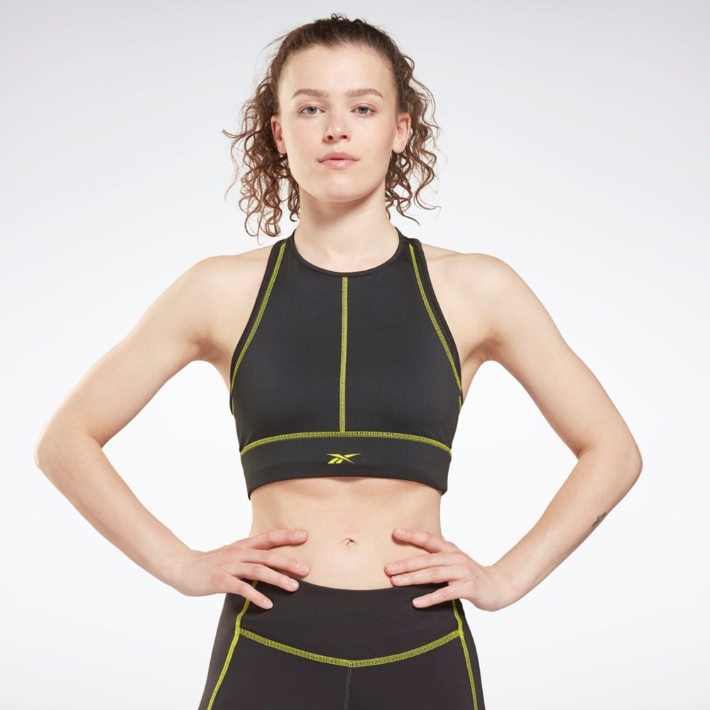 Reebok Les Mills® High-Neck Sports Bra Czarne | NLZW-65983