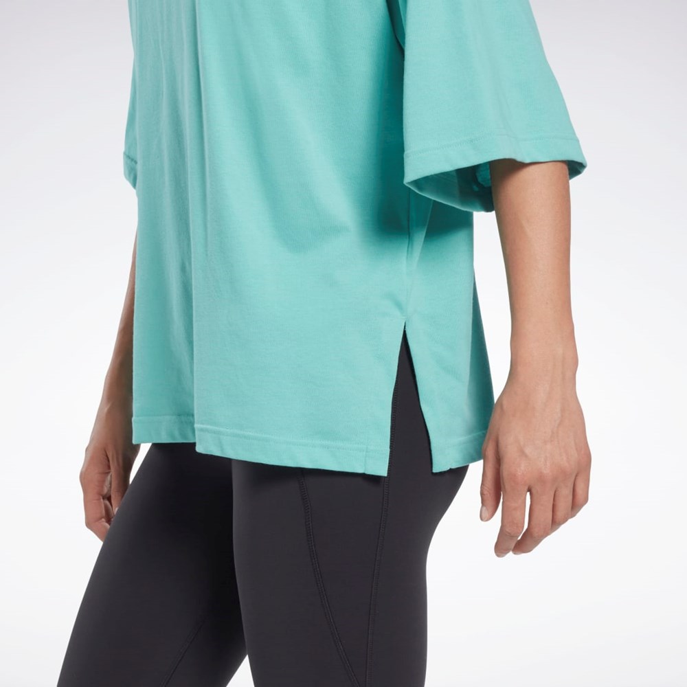 Reebok Les Mills® Layering T-Shirt Semi Classic Teal | HCZQ-46572