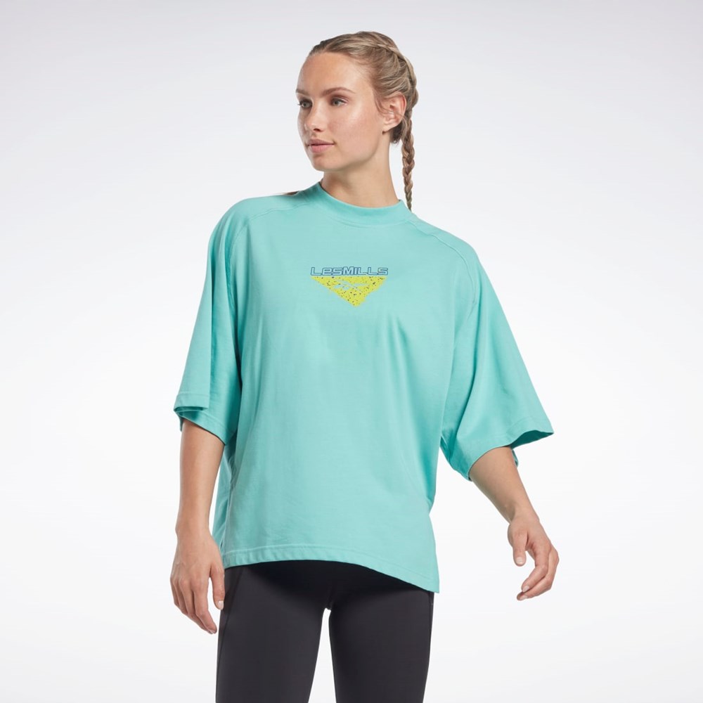 Reebok Les Mills® Layering T-Shirt Semi Classic Teal | HCZQ-46572