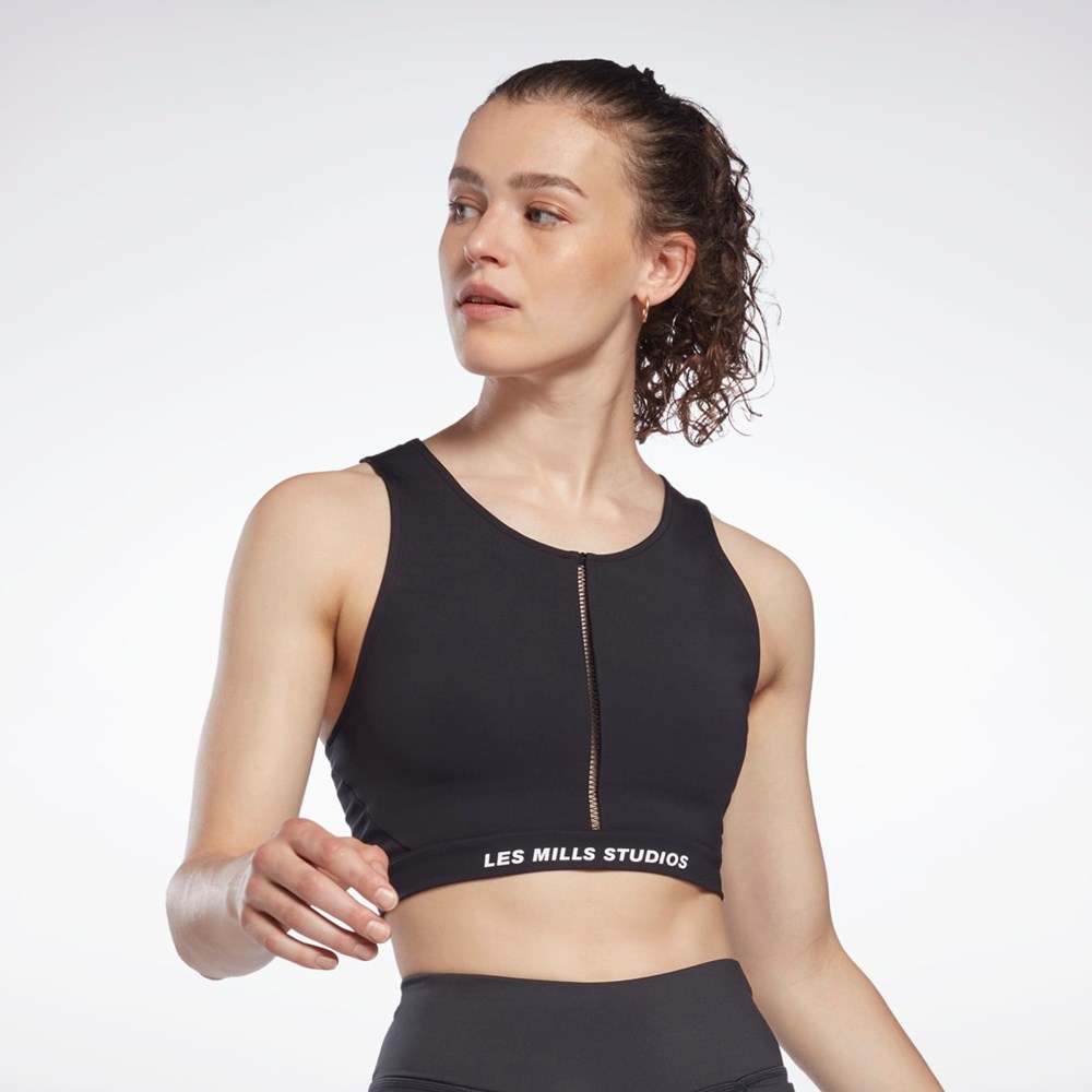 Reebok Les Mills® Lux Perform Crop Top Czarne | GRHE-18476