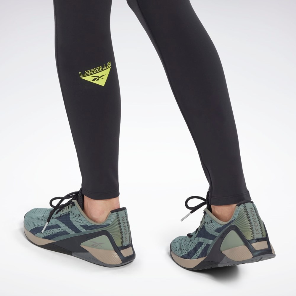 Reebok Les Mills® Lux Vector Grafiką Leggings Czarne | EGFD-73026