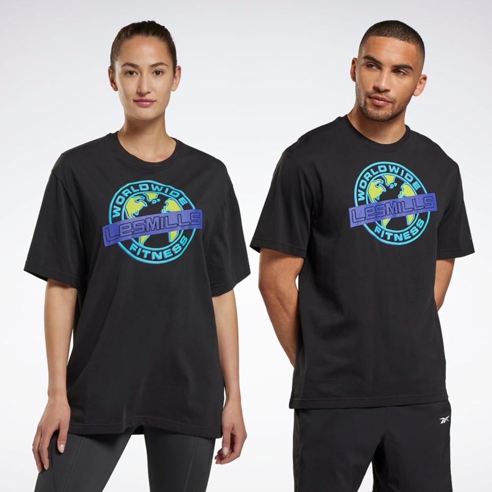 Reebok Les Mills® Oversized Grafiką T-Shirt Czarne | YSCM-92530