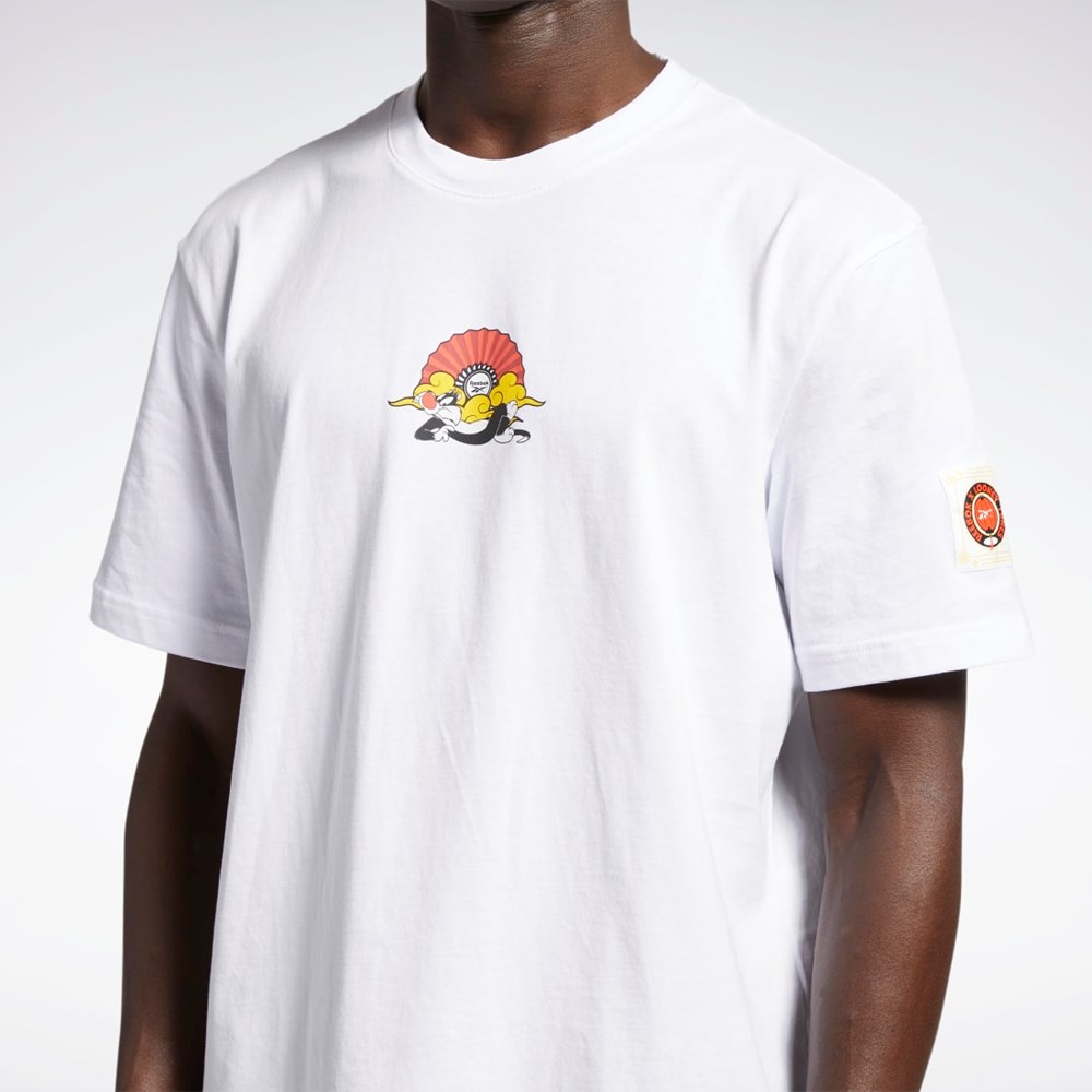 Reebok Looney Tunes T-Shirt Białe | FOWS-86395