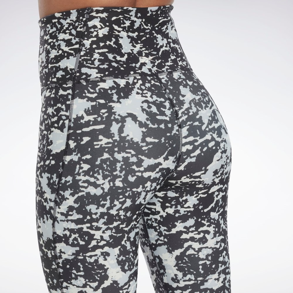 Reebok Lux 2.0 Speckle Modern Safari Leggings Czarne | FLJZ-28761