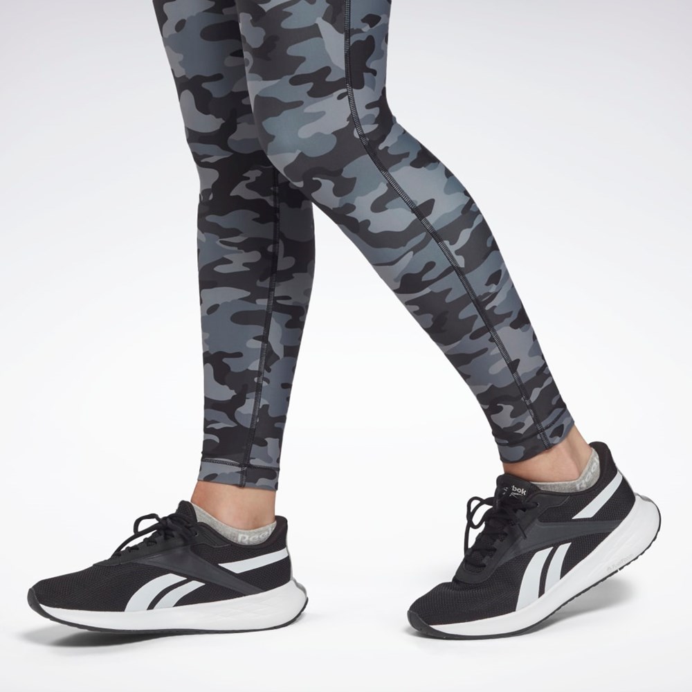 Reebok Lux Bold Camo Print Tights Czarne | QYAM-09342