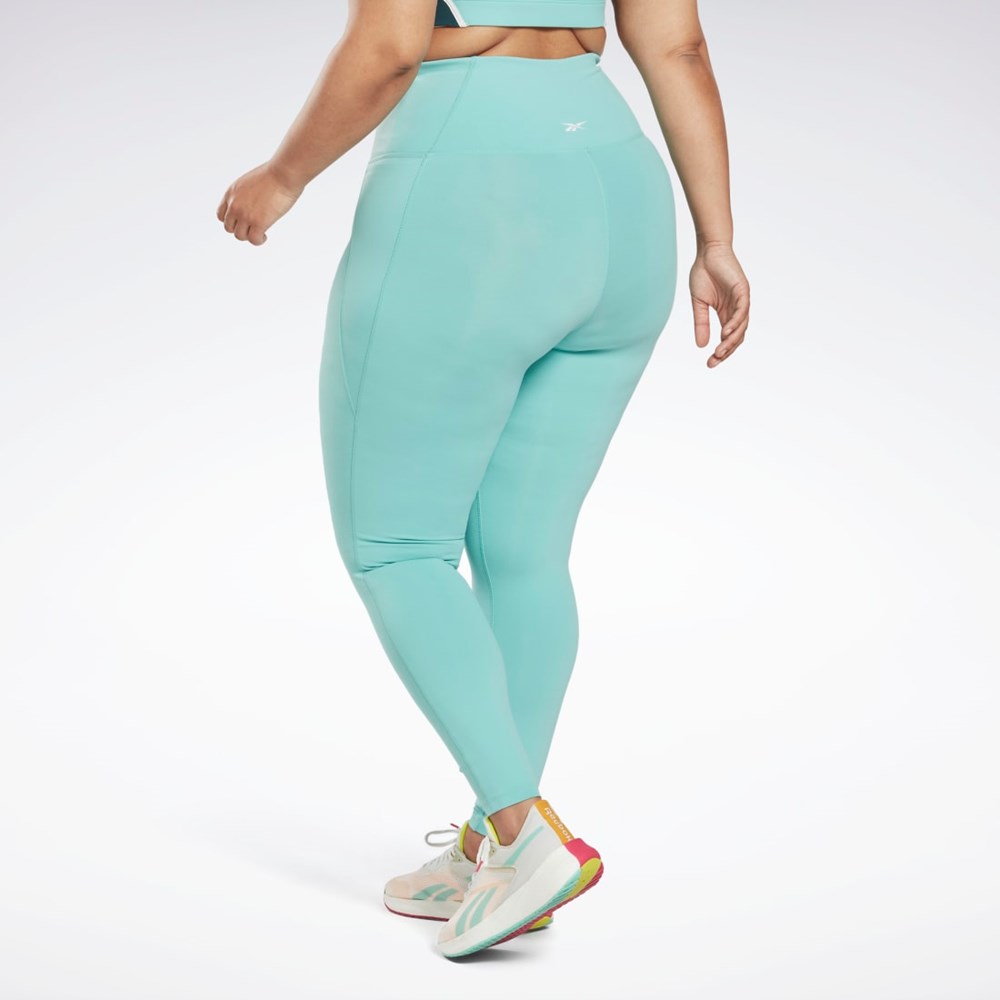 Reebok Lux High-Waisted Tights (Plus Size) Semi Classic Teal | CWAN-67183