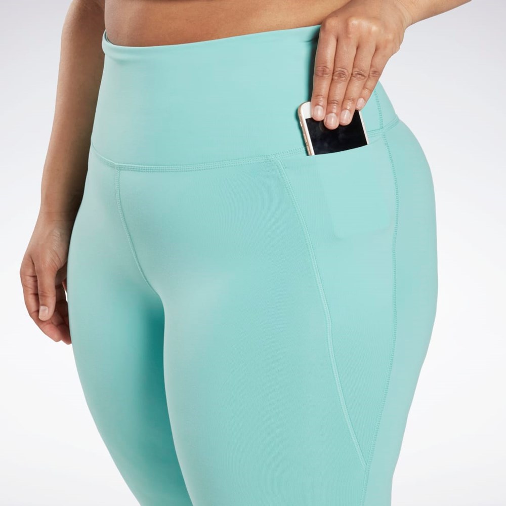 Reebok Lux High-Waisted Tights (Plus Size) Semi Classic Teal | CWAN-67183