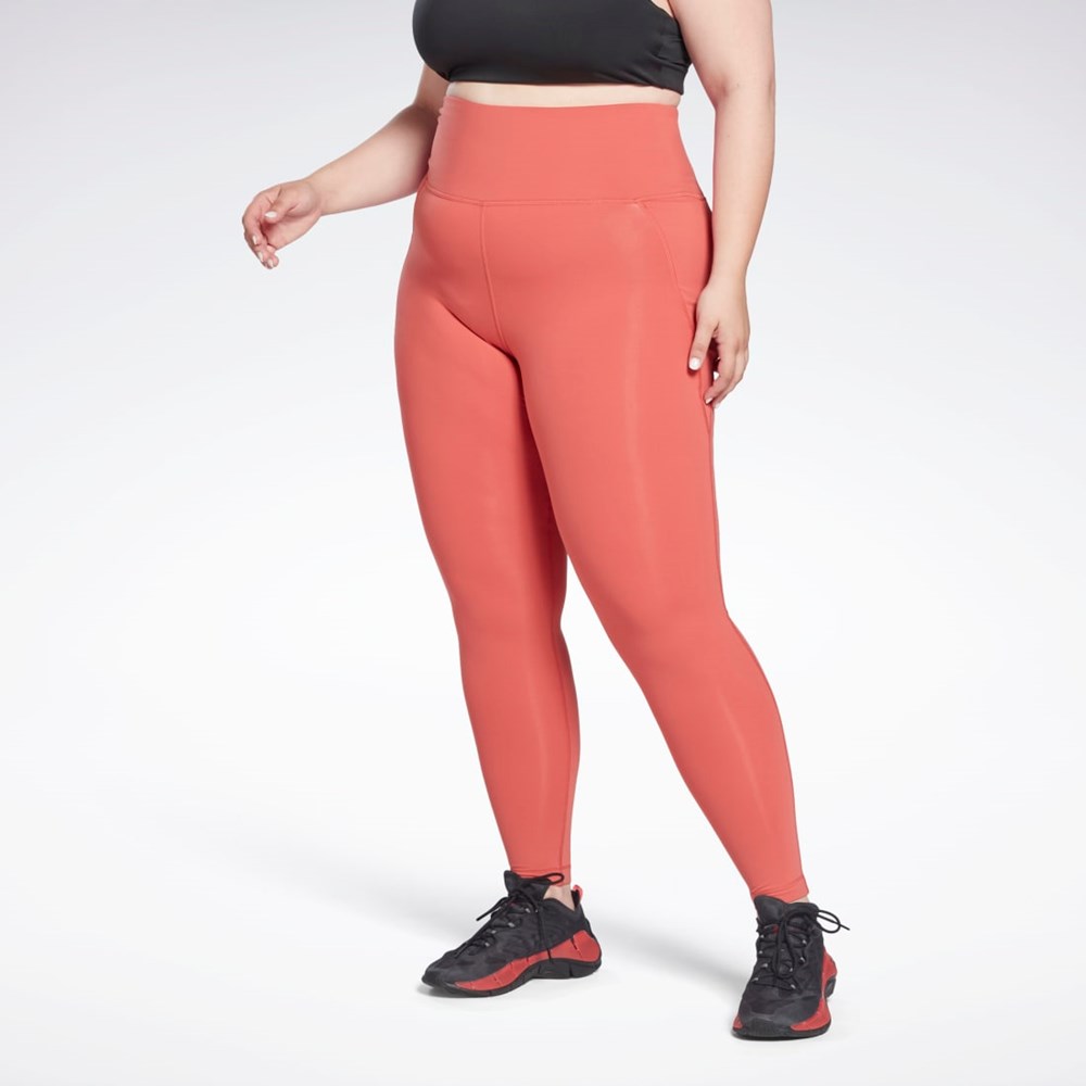 Reebok Lux High-Waisted Tights (Plus Size) Rhodonite | JFLZ-73298