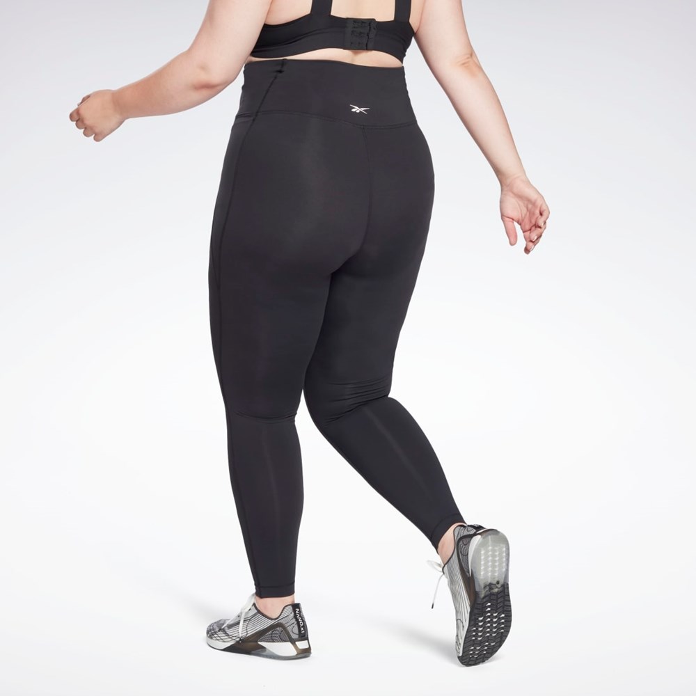 Reebok Lux High-Waisted Tights (Plus Size) Czarne | KNWB-71835