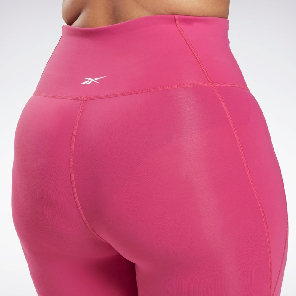 Reebok Lux High-Waisted Tights (Plus Size) Różowe | MWIC-45926