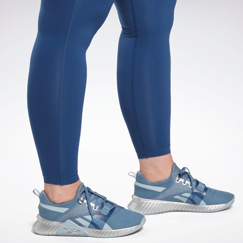 Reebok Lux Leggings (Plus Size) Niebieskie | GSEW-56487