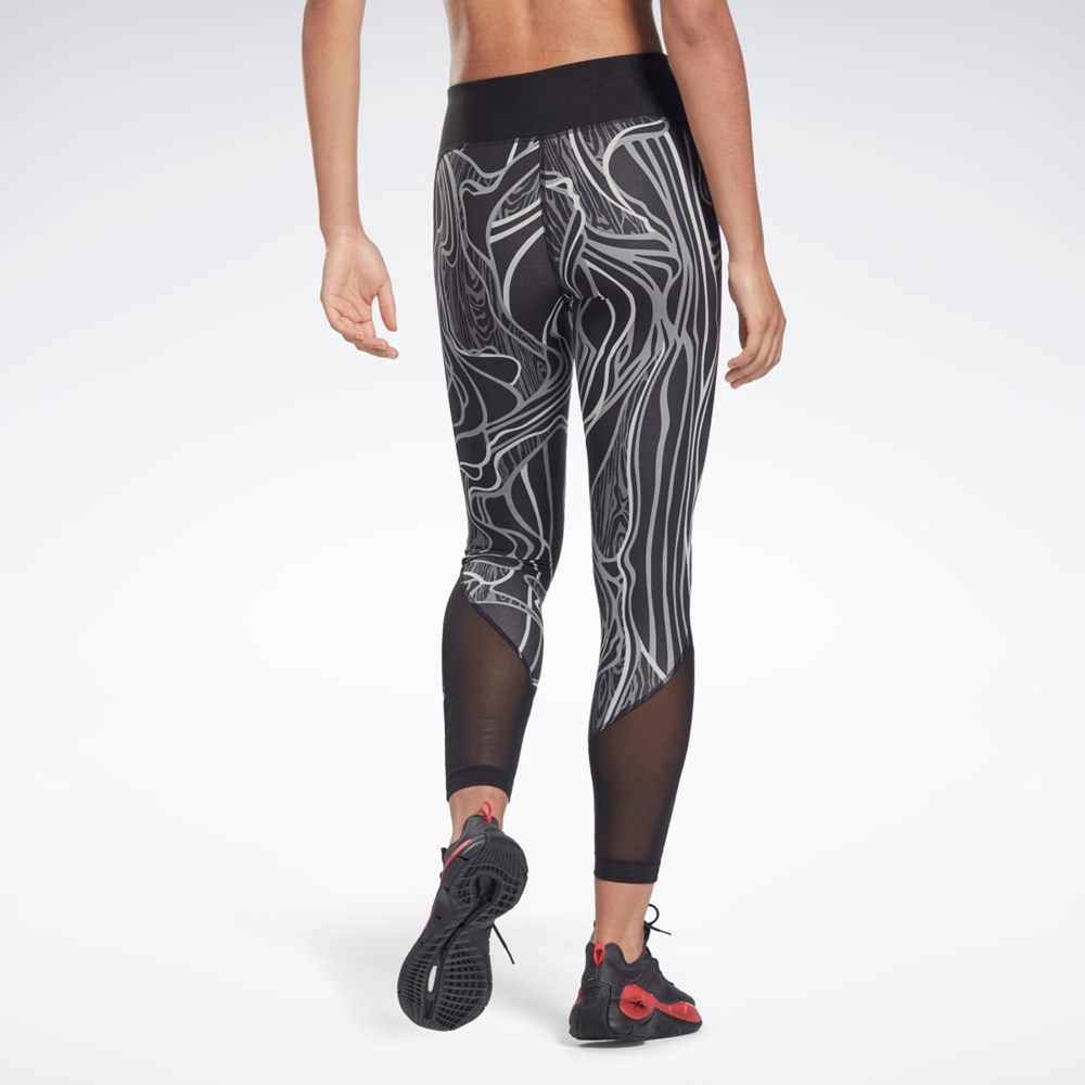 Reebok Lux Perform Mid-Rise Nature Grown Tights Czarne | SGNA-64293