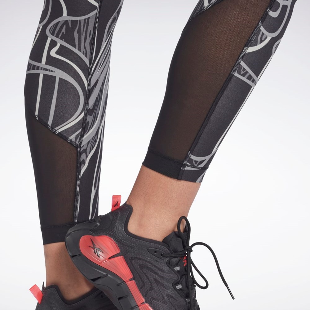 Reebok Lux Perform Mid-Rise Nature Grown Tights Czarne | SGNA-64293