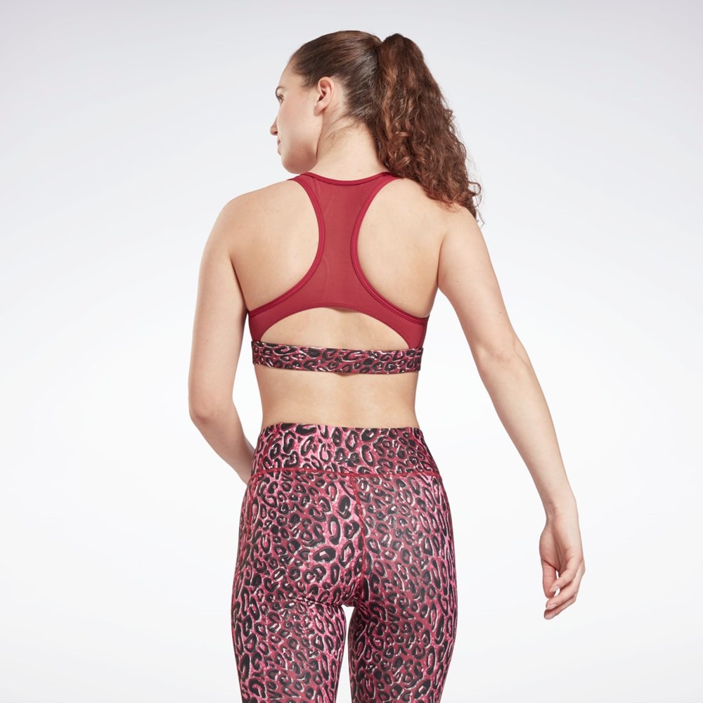 Reebok Lux Racer Watowany Sports Bra Punch Berry | GEJY-14760