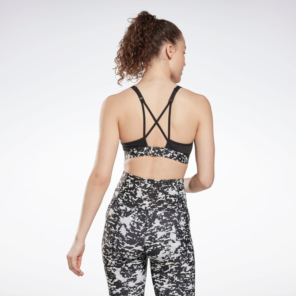 Reebok Lux Speckle Modern Safari Z Paskami Bra Czarne | LEAV-23541