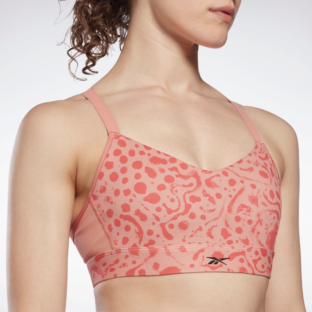 Reebok Lux Z Paskami Modern Safari Print Sports Bra Koralowe | LIJB-63980