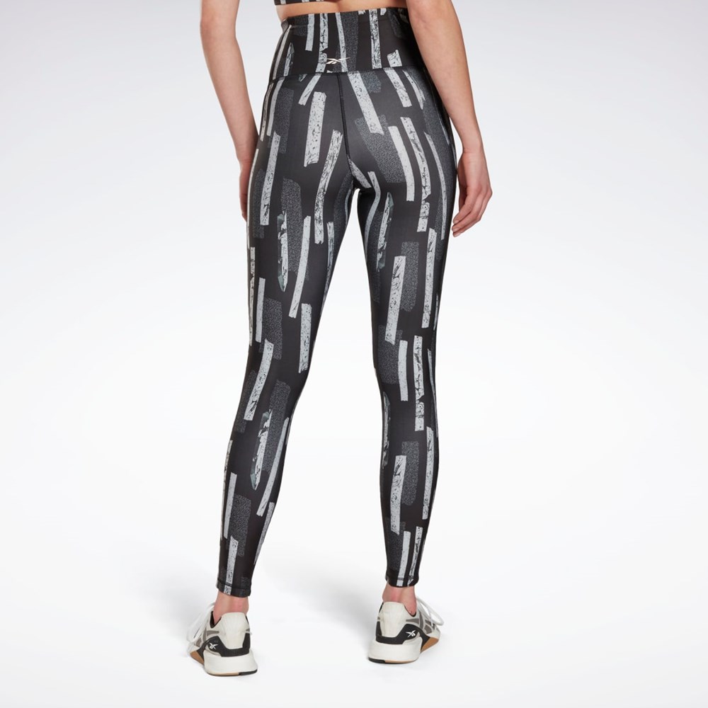 Reebok MYT Allover Print Tights Czarne | UXCO-26138