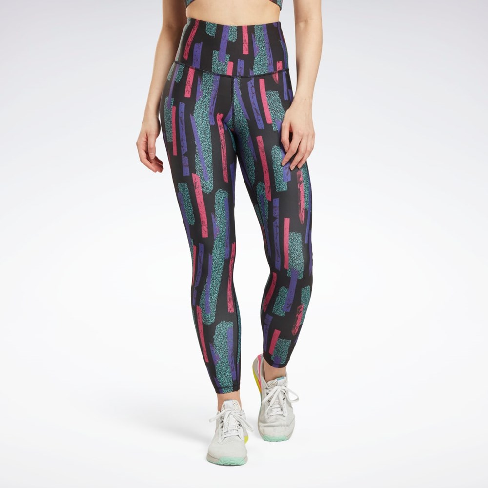 Reebok MYT Allover Print Tights Różowe | RWSQ-87916