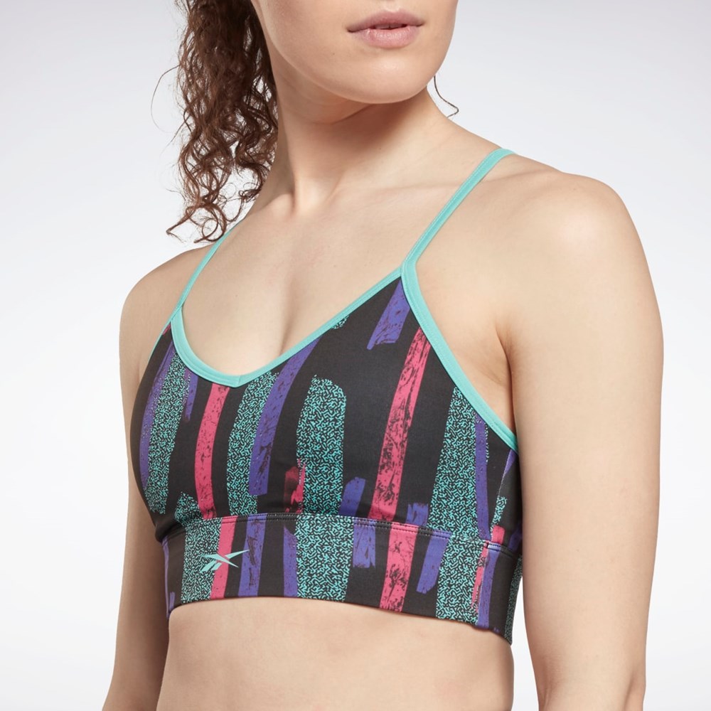 Reebok MYT Printed Bra Różowe | JYDS-83162