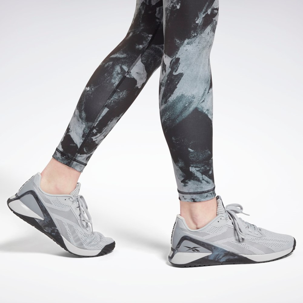 Reebok MYT Printed Leggings Czarne | KSYH-54816