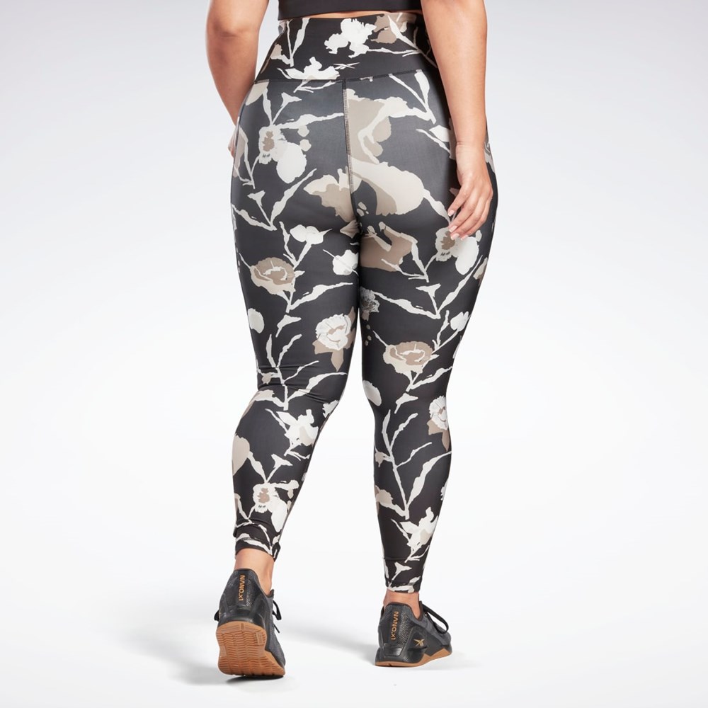 Reebok MYT Printed Leggings (Plus Size) Czarne | CESF-20531