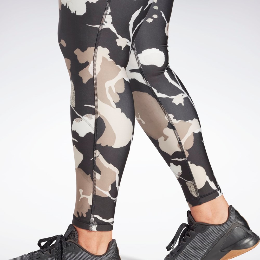 Reebok MYT Printed Leggings (Plus Size) Czarne | CESF-20531