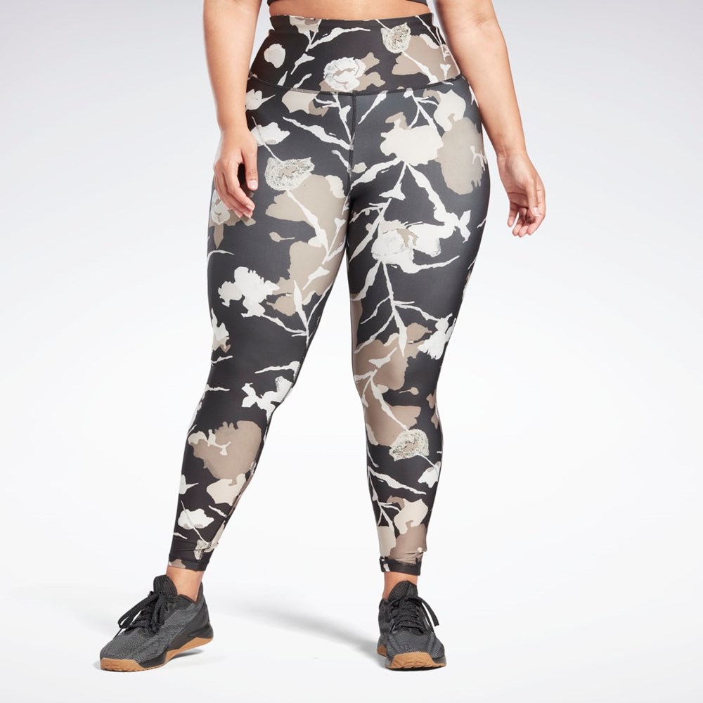 Reebok MYT Printed Leggings (Plus Size) Czarne | CESF-20531