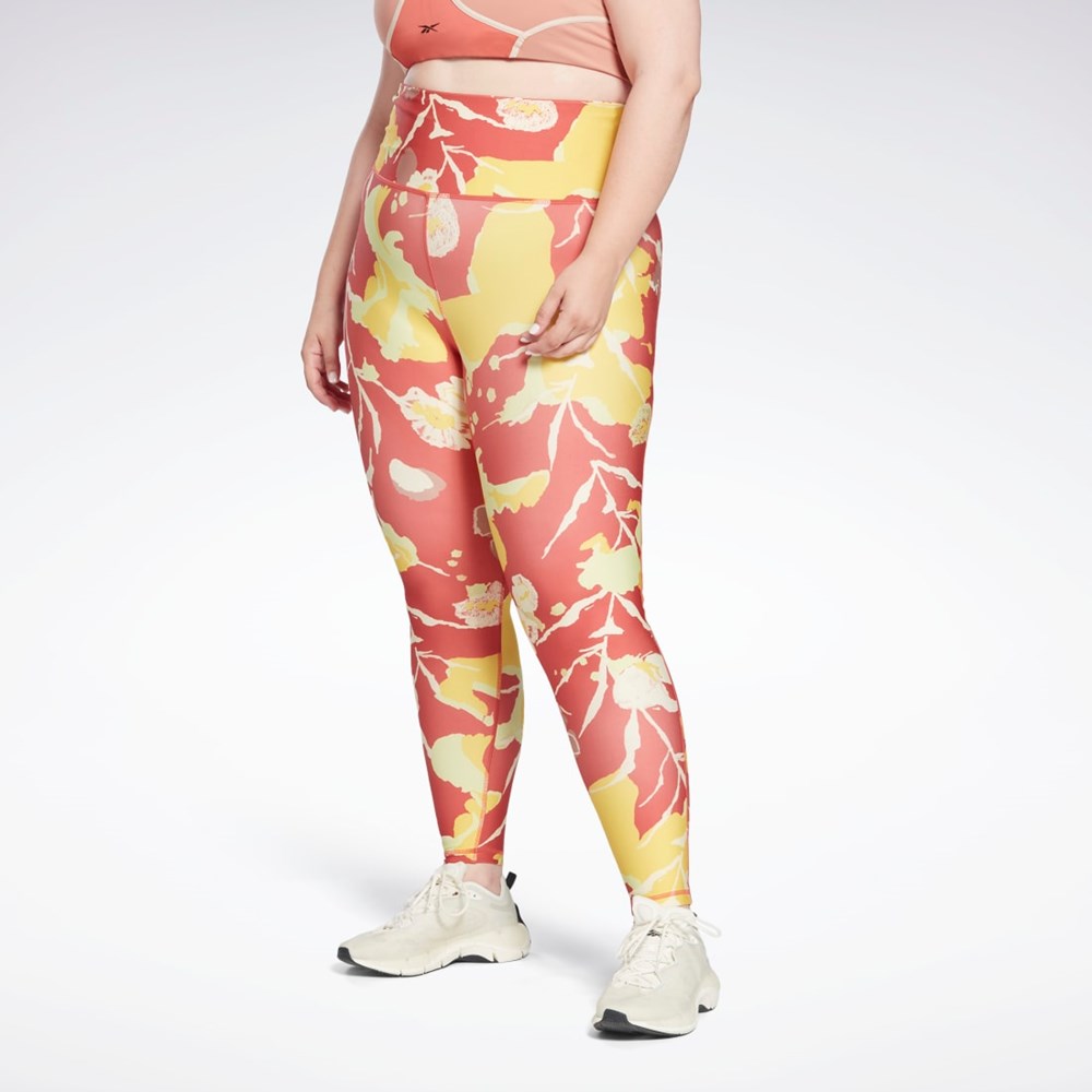 Reebok MYT Printed Leggings (Plus Size) Rhodonite | LQJS-89650