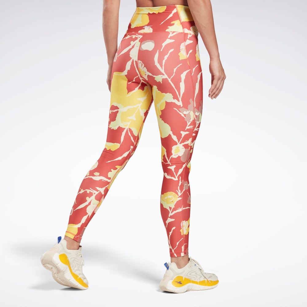 Reebok MYT Printed Leggings Rhodonite | YNAJ-41308